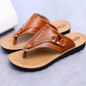 2017 New Summer Men's Casual Slippers Genuine Leather Flip Flop Beach Slippers Men Fashion Soft Shoes Sandalias Hombre