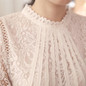 2017 New Summer Ladies White Blusas Women's Long Sleeve Chiffon Lace Crochet Tops Blouses Women Clothing Feminine Blouse 51C