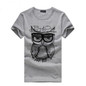 2017 New Summer Fashion Men T Shirt Short Sleeve Cotton Owl Printing Tees Shirts Casual T-Shirt Male Tops Shirt Men Blusas