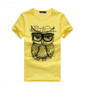 2017 New Summer Fashion Men T Shirt Short Sleeve Cotton Owl Printing Tees Shirts Casual T-Shirt Male Tops Shirt Men Blusas