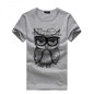 2017 New Summer Fashion Men T Shirt Short Sleeve Cotton Owl Printing Tees Shirts Casual T-Shirt Male Tops Shirt Men Blusas