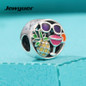 2017 New Summer collection Fun Mixed Enamel charms 925 sterling silver jewelry Fit charm beads bracelet DIY Jewyuer BE473