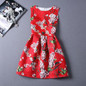 2017 New Summer Casual Dresses Women Sleeveless Vest Dress Lady Floral Print O Neck A Line Party Short Slim Dress Vestidos