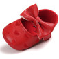 Red Baby Shoes Princess Bow Girl Baby Toddler Shoes Casual Soft Non-slip Newborn Shoes First Walker