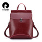 REALER brand high quality cow split leather women backpack vintage backpack for teenage girls casual bags female shoulder bags