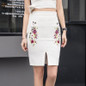 S-3XL Print High Waist Skirts 2017 Summer Elegant Vintage Embroidery Floral Women Office Skirt Sexy Ladies Pencil Mini Skirts