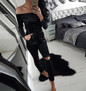 S-2XL Elegant Rompers Women velvet Jumpsuit Fashion Bodysuit long Sleeve off shoulder hole Romper Playsuits Long Pants