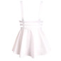 Retro Hollow Mini Skater Cute Women Suspender Clothes Straps High Waist Skirt