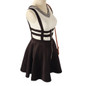 Retro Hollow Mini Skater Cute Women Suspender Clothes Straps High Waist Skirt