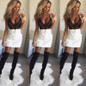 2017 New Fashion Skirt Women White PU Leather Pencil High Waist Mini Short Skirt Sexy Zipper Bodycon Skirt Stretch Party Clothes