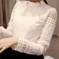 2017 New Fashion Ladies White Blusas Women's Long Sleeve Lace Crochet Tops Blouses Women Clothing Feminine Blouse