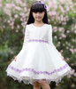 Flower Girl Dress For Weddings 2017 Pageant Ball Gowns White Lace Autumn Long Sleeve First Communion Dresses For Girls