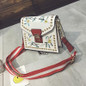 Flower embroidery women messenger bags women famous brands rivets shoulder bags mini fashion lock handbags totes