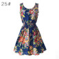 2017 Summer Sundress Fashion Women Sexy Chiffon Sleeveless A-line dress Beach Floral Tank Mini Dresses