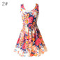 2017 Summer Sundress Fashion Women Sexy Chiffon Sleeveless A-line dress Beach Floral Tank Mini Dresses