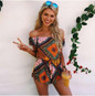 2017 summer sexy beach jumpsuit rompers casual slash neck overalls Stripe off shoulder ruffles short women playsuit bodysuit