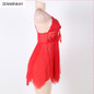 2017 Summer Red Strap Ladies Sexy Nightwear Dress Lace Nightgowns Plus Size Sleepwear Sexy Women Lady Lingerie XL 3XL 5XL
