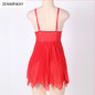 2017 Summer Red Strap Ladies Sexy Nightwear Dress Lace Nightgowns Plus Size Sleepwear Sexy Women Lady Lingerie XL 3XL 5XL