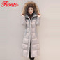 2017 Winter Down Coat Women Natural Fox Raccoon Fur Collar Hooded Jacket Female 90% Duck Down Coat Warm Thick Outwear A909