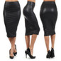 2017 Winter Autumn Women Plus size PU Leather Skirt High Waist Pencil Skirts Sexy Club Vintage Bodycon Midi Skirt jupe faldas