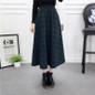 2017 Winter Autumn Plaid Skirt Women Fashion Elastic High Waist long wool Skirts plus size A-line Midi woolen maxi skirt faldas