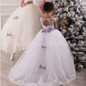 2017 White Ball Gown Flower Girl Dresses Long Kids Prom Dress Pageant Dresses for Teens Holy Communion Dresses for Girls