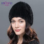 ENJOYFUR Women winter fur hat real mink fur hat thick warm fashion knitted fur beanies cap good qualtiy fur headwear