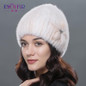 ENJOYFUR Women winter fur hat real mink fur hat thick warm fashion knitted fur beanies cap good qualtiy fur headwear