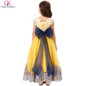 Grace Karin Yellow Flower Girl Dresses With Ribbon Bow Princess Evening Pageant Gowns Satin Lace Applique Kids Communion Dresses