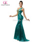 Grace Karin Sexy Purple teal Green Sequin Gown Mermaid Long Evening Dresses 2017 Trumpet One shoulder Evening Party Dress 7545