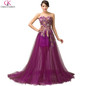 Grace Karin Peacock Evening Dresses Long 2017 Purple Feather Dress Formal Mermaid Evening Gowns Women Prom Party Dresses 6165