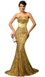 Grace Karin Mermaid Evening Dress Red Gold Sequin Strapless Luxury Women Abendkleider Long Formal Special Occasion Dress 2017