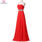 Grace Karin Long Prom Dresses Strapless Chiffon Beads Elegant Formal Gowns Royal Blue Red Wedding Party Special Occasion Dresses