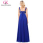 Grace Karin Long Blue Bridesmaid Dresses 2018 Formal Dress for Wedding Party Elegant Floor Length Beads Chiffon Bridesmaid Dress
