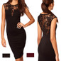 Formal Sexy Dress Women Lace Slim Bodycon Party Dress Clubwear Knee-Length Dress Evening Party Dress