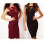 Formal Sexy Dress Women Lace Slim Bodycon Party Dress Clubwear Knee-Length Dress Evening Party Dress