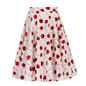 White Cherry Print Swing Skirt