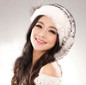 2016 New Genuine Rex Rabbit Fur Hat Knitted Rabbit Fur Cap Real Rabbit Fur Headwear Winter Warm Womens Hat TPHR0003