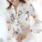2016 New Fashion printed V- neck shirt plus size women Chiffon Blouse Shirt Female Work Office Tops Blusas 882G