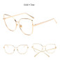 CandisGY Hipster Clear Eyeglasses Cateye Mirror Oversized Sunglasses Brand Designer Women Mirror Lady Sun Glasses Metal Frame