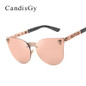 CandisGY Cat Eye Women Men Gothic Sunglasses Lady Fashion Brand Desinger Mirror Cateye Rose Gold Sun Glasses Female I01