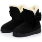 2016 Bowtie Women Boots Winter Boots Suede Zapatos Mujer Snow Boots Botas Femininas Plush Winter Ankle Boots for Women