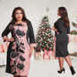 Elegant Fashionable Women Dresses NEW 2017 Plus Size Women Clothing L-6XL Autumn Winter Dress Casual O-neck Printing Dress