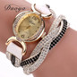 Duoya Luxury Brand Watch Women Gold Dress Crystal Rhinestone Bracelet Watch Female Women Girl Ladies Fashion Ribbon Quartz Watch