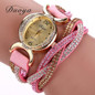 Duoya Luxury Brand Watch Women Gold Dress Crystal Rhinestone Bracelet Watch Female Women Girl Ladies Fashion Ribbon Quartz Watch
