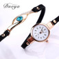Duoya Brand Watch Women Luxury Gold Eye Gemstone Dress Watches Women Gold Bracelet Watch Female Leather Quartz Wristwatches