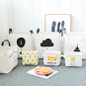 DUNXDECO Home Office Storage Laundry Basket Toy Magazine Organizador Linen Cotton Textile Container Nordic Cloud Flag Room Decor