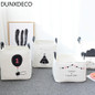 DUNXDECO Home Office Storage Laundry Basket Toy Magazine Organizador Linen Cotton Textile Container Nordic Cloud Flag Room Decor