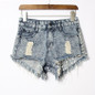 2016 Women's Fashion Brand Vintage Tassel Rivet Ripped Loose High Waisted Short Jeans Punk Sexy Hot Woman Denim Shorts