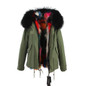 2016 women's army green Large raccoon fur collar hooded coat parkas  outwear 2 in 1 detachable lining winter jacket top quality